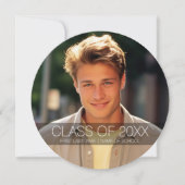 フォト付き卒業パーティーでバックカラーを変更 招待状 (正面)