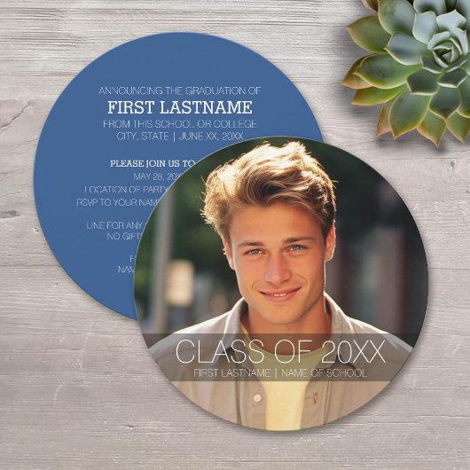 フォト付き卒業パーティーでバックカラーを変更 招待状