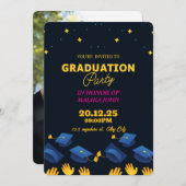 フォト付き卒業パーティ招待状 招待状 (正面/裏面)