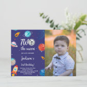 フォト付き宇宙誕生日招待状 招待状 (スタンド正面)