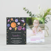 フォト付き宇宙誕生日招待状 招待状 (スタンド正面)