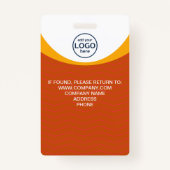 フォト企業の従業員QRコードオレンジ色 バッジ (裏面)