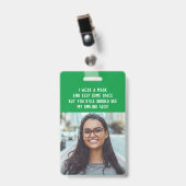 フォト先生ナースの緑の名前 バッジ (正面 （クリップ付）)