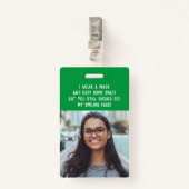 フォト先生ナースの緑の名前 バッジ (正面クリップ)