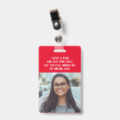 フォト先生ナースの赤の名前 バッジ (正面 （クリップ付）)