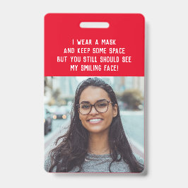 フォト先生ナースの赤の名前 バッジ