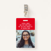 フォト先生ナースの赤の名前 バッジ (正面クリップ)