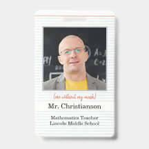 フォト先生IDバッジスクール、マスクなし