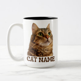 フォト入りオーダーメイド 猫マグカップ|カスタム 猫の名前 ツートーンマグカップ