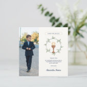 フォト共有サンキューカード-フローラリース 招待状 (スタンド正面)