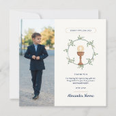 フォト共有サンキューカード-フローラリース 招待状 (正面)