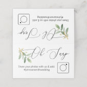 フォト共有折り畳まれたテーブルカードの緑と金ゴールド プレイスカード (外部開封)