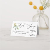 フォト共有折り畳まれたテーブルカードの緑と金ゴールド プレイスカード (正面)