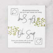 フォト共有折り畳みテーブルカード#hashtag緑 プレイスカード (外部開封)