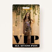フォト写真カスタム誕生日スウィート16 VIPパス バッジ (裏面)