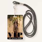 フォト写真カスタム誕生日スウィート16 VIPパス バッジ (裏面ランヤード)