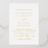 フォト写真結婚ズエレガントロマンチック 箔招待状 (正面)