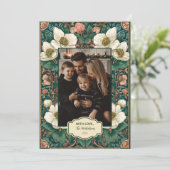 フォト冬エレガントのフローラクリスマス シーズンカード (スタンド正面)