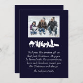 フォト出生バイブル聖句クリスチャン・クリスマス シーズンカード (正面/裏面)