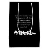 フォト出生バイブル聖句クリスチャン・クリスマス ミディアムペーパーバッグ (裏面)