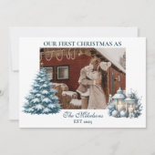 フォト初めてのクリスマスの統合 シーズンカード (正面)