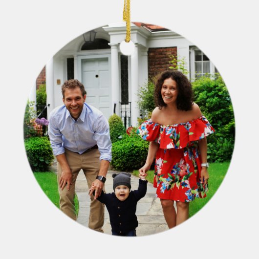 フォト初めてのクリスマスのNew Home Ceramicオーナメント セラミックオーナメント (裏面)