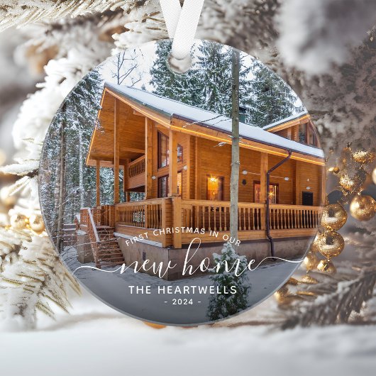 フォト初めてのクリスマスニューホームホワイトスクリプト2024 オーナメント