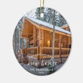 フォト初めてのクリスマスニューホームホワイトスクリプト2024 セラミックオーナメント (左)