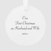 フォト初めてのクリスマス夫妻クリスマス オーナメント (裏面)