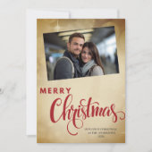 フォト初めてのクリスマス結婚したフラットホリデーカード シーズンカード (正面)