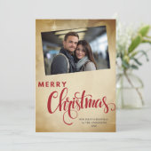 フォト初めてのクリスマス結婚したフラットホリデーカード シーズンカード (スタンド正面)