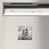 フォト初めてのクリスマス結婚したホワイトスクリプト マグネット (インサイチュ (食洗機))