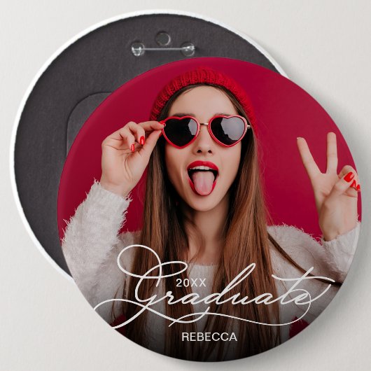フォト卒業お祝い 缶バッジ (正面&裏面)