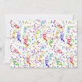 フォト卒業グリーンキャップ紙吹雪クラスのパーティー 招待状 (裏面)