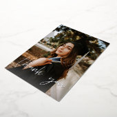 フォト卒業ハットシャルボードVありがとう 箔招待状 (回転した状態)