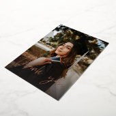 フォト卒業ハットシャルボードVありがとうDARK 箔招待状 (回転した状態)