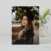 フォト卒業ハットシャルボードVありがとうDARK 箔招待状 (立ち正面)