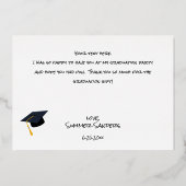 フォト卒業ハットホワイトHフォイルサンキューカード 箔招待状 (裏面)