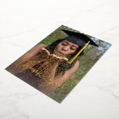 フォト卒業ハット垂直Wフォイルありがとう 箔招待状 (回転した状態)