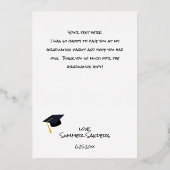 フォト卒業ハット垂直WフォイルありがとうDK 箔招待状 (裏面)