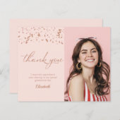 フォト卒業バラ金ゴールド予算サンキューカード (正面/裏面)