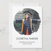 フォト卒業パーティエレガント金ゴールドスクリプトデザイン 招待状 (裏面)