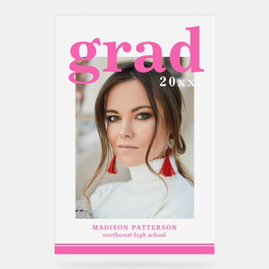 フォト卒業パーティスクエレガントリモダンプト アクリルサイン (正面)