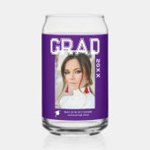 フォト卒業パーティスクエレガントリモダンプト ガラス缶 (正面)