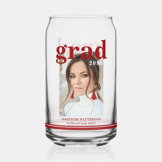 フォト卒業パーティスクエレガントリモダンプト ガラス缶 (裏面)