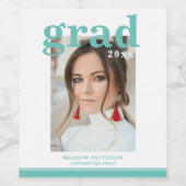 フォト卒業パーティスクエレガントリモダンプト ワインラベル (シングルラベル)