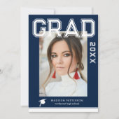 フォト卒業パーティスクエレガントリモダンプト 招待状 (正面)