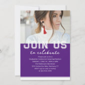 フォト卒業パーティスクエレガントリモダンプト 招待状 (裏面)