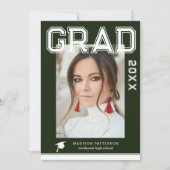 フォト卒業パーティスクエレガントリモダンプト 招待状 (正面)