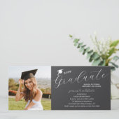 フォト卒業パーティスクエレガントリモダンプト 招待状 (スタンド正面)